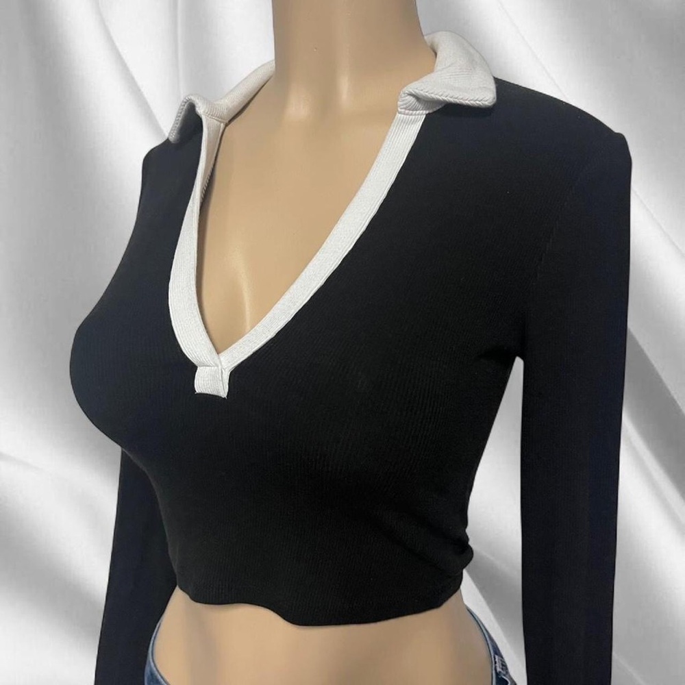 Garage Ribbed Collared Top - Picture 2 of 6